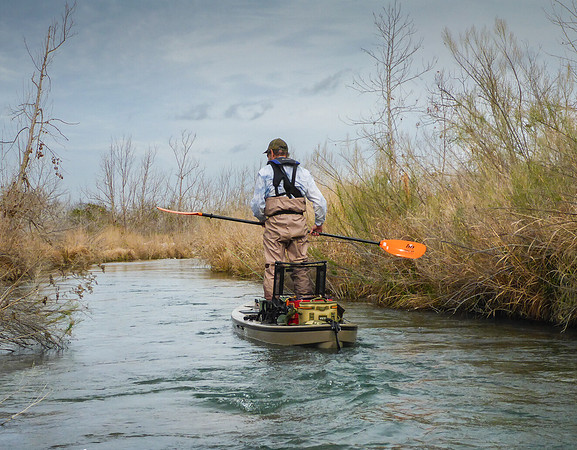 Kayaker on S. Llano River TX
