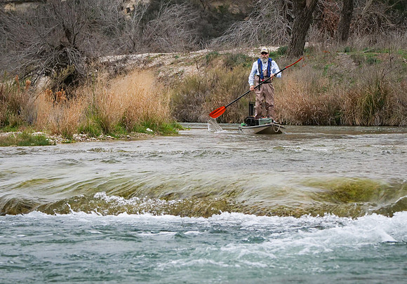 Kayaker on S. Llano River TX