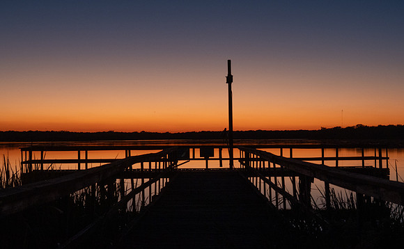 Fishing pier sunset