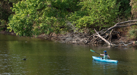 Karen Kayaking on Navasota River