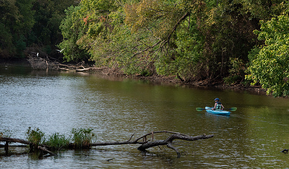Karen Kayaking on Navasota River