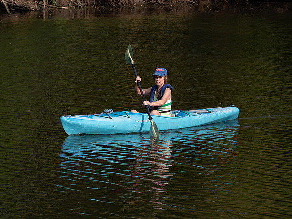 Karen Kayaking on Navasota River