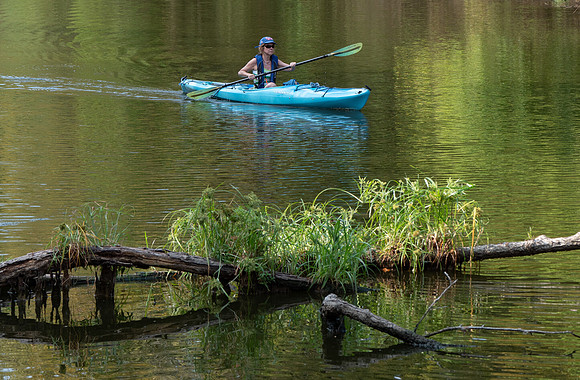 Karen Kayaking on Navasota River