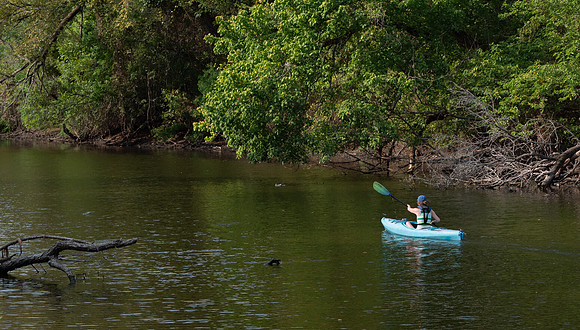 Karen Kayaking on Navasota River