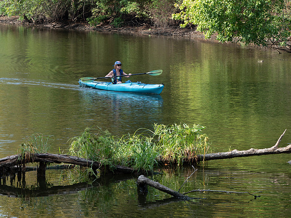 Karen Kayaking on Navasota River