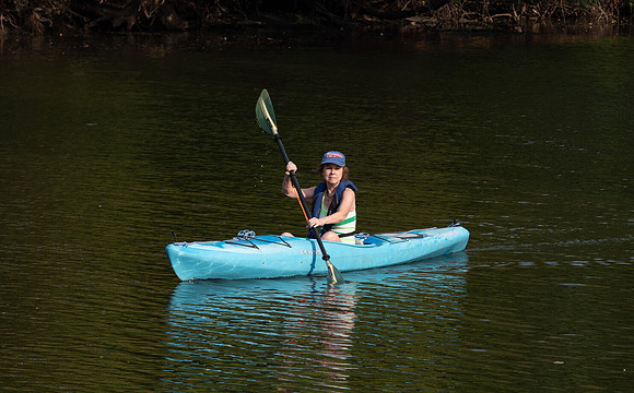 Karen Kayaking on Navasota River