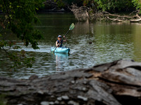 Karen Kayaking on Navasota River
