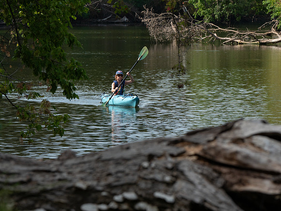 Karen Kayaking on Navasota River