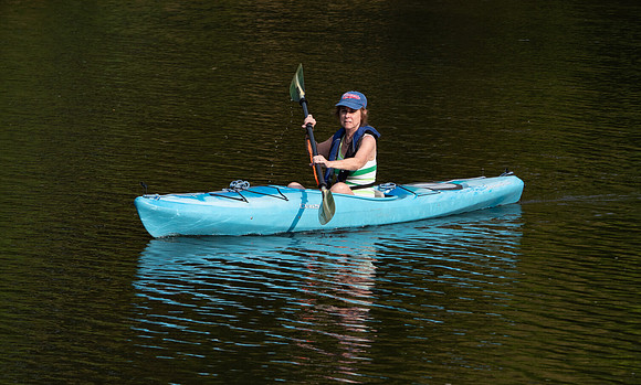 Karen Kayaking on Navasota River