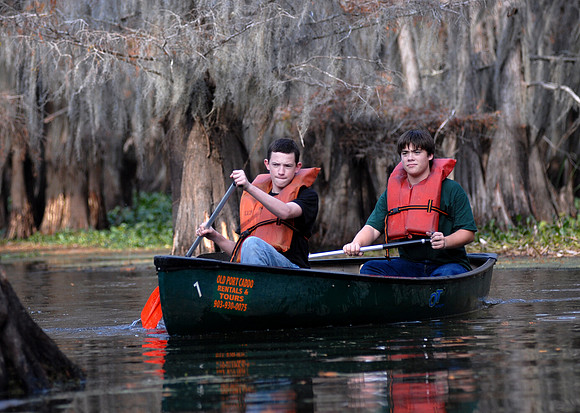 Scouts Canoeing on Caddo Lake