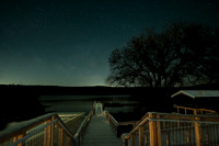 Night view of boat and kayak launch