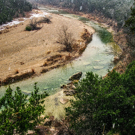 Snow Flurries on the Paluxy River @ Dinosaur Valley SP